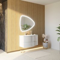 Wandmontierte Badezimmermöbel 105 Cm Weiss Glänzend Herunterklappbarer Spiegel Los Angeles von KIAMAMI VALENTINA