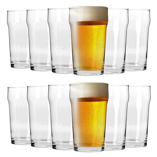 KIAPPO Biergläser Set 670 ml - 12 Stück Gläser für Bier - Lagerbiergläser - Weizengläser - Weißbierglas - Dunkles Bier Glaeser - Beer Glass - Bierkrug - Masskrug von KIAPPO