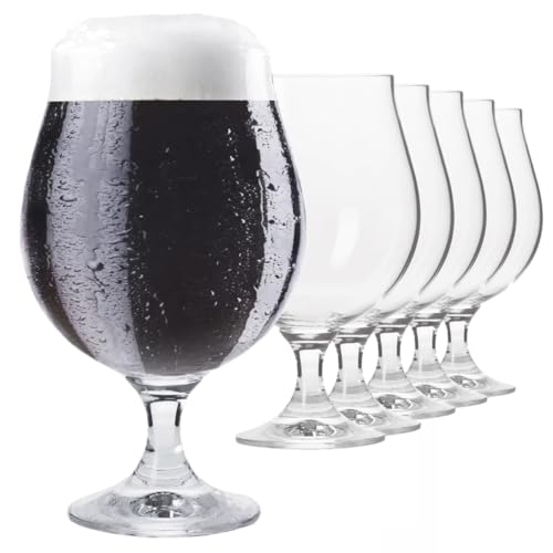 KIAPPO Biergläser für Dunkles Bier - Gläser & Trinkgeschirr - Gläser Set - Geschenke für Männer - Transparentes Glas - Kristallgläser - Spülmaschinenfest - 500ml Bierglas 6x von KIAPPO