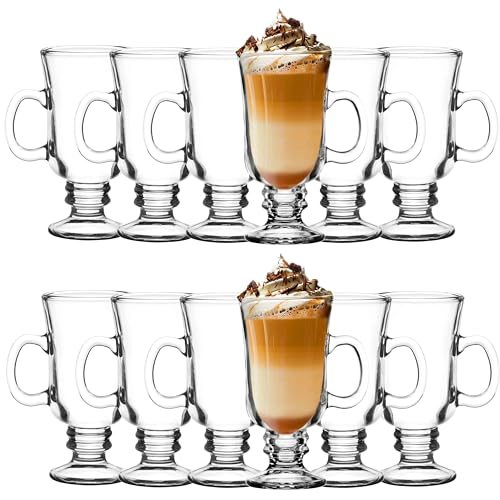 KIAPPO Gläser Set 200 ml - 12 Stück Kaffee Gläser - Cocktailgläser - Trinkgläser - Latte Macchiato - mit Stiel und Henkel - Spülmaschinenfest - 75 x 75 x 145 mm KIAPPO Gläser Set 200 ml - 12 Stück Kaffee Gläser - Cocktailgläser - Trinkgläser - Latte Macchiato - mit Stiel und Henkel - Spülmaschinenfest - 75 x 75 x 145 mm von KIAPPO