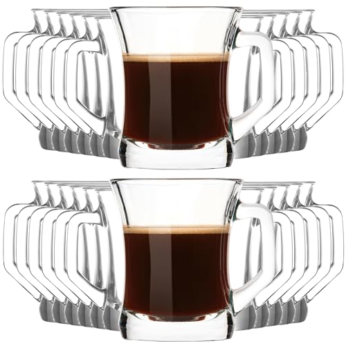 KIAPPO Gläser Set 220 ml - 24 Stück Kaffee Gläser - Tee - Cocktailgläser - Trinkgläser - Latte Macchiato - Massive Hochgläser mit Henkel - 58 x 58 x 84 mm KIAPPO Gläser Set 220 ml - 24 Stück Kaffee Gläser - Tee - Cocktailgläser - Trinkgläser - Latte Macchiato - Massive Hochgläser mit Henkel - 58 x 58 x 84 mm von KIAPPO