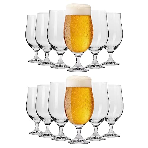 KIAPPO Lagerbiergläser - Gläser & Trinkgeschirr - Gläser Set - Geschenke für Männer - Transparentes Glas - Kristallgläser - Lagerglas - Spülmaschinenfest - 500ml Bierglas 12x von KIAPPO