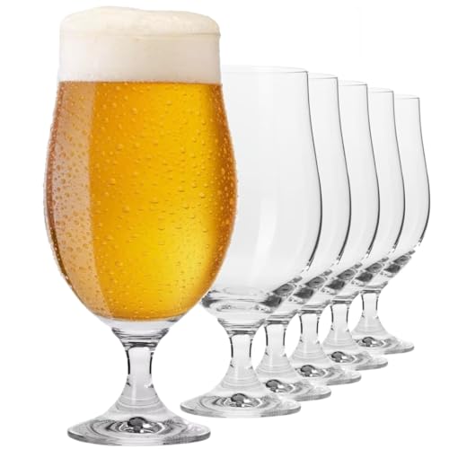 KIAPPO Lagerbiergläser - Gläser & Trinkgeschirr - Gläser Set - Geschenke für Männer - Transparentes Glas - Kristallgläser - Lagerglas - Spülmaschinenfest - 500ml Bierglas 6x von KIAPPO
