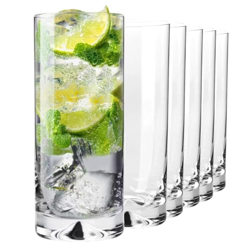 KIAPPO Longdrinkgläser Set 300 ml 6 Stk. Trinkgläser Wassergläser Saftgläser Trinkgläser Cocktailgläser Trinkglaeser Wasserglaeser Longdrinkglaeser Kristallglas Kristallglaeser Cocktailglaeser von KIAPPO