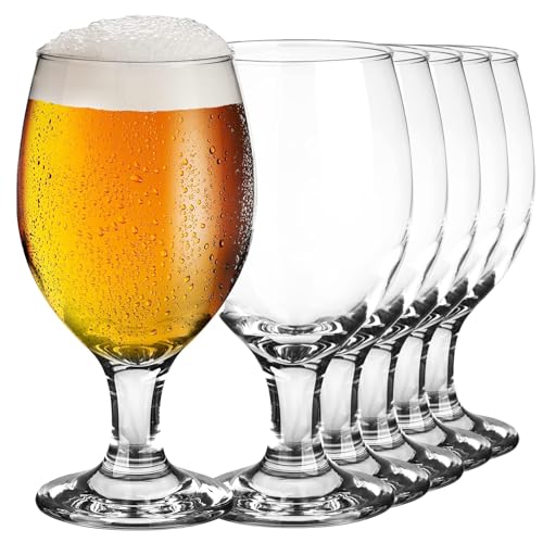 KIAPPO Pokal Biergläser Set 400 ml - 6 Stk. Wassergläser Bierglaeser Bierglas Glas Mit Bier 0.4 Liter Beer Glass Sektgläser Cocktailgläser Trinkgläser Wasserglaeser Sektglaeser von KIAPPO