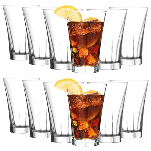 KIAPPO Trinkgläser Set 350 ml - 12 Stück Modern Gläser - Modern Wassergläser - Sektgläser - Saftgläser - Dessertgläser - Spuelmaschinenfest - 132 x 90 mm von KIAPPO