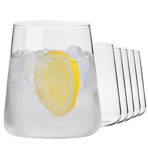 KIAPPO Trinkgläser Set 380 ML - 6 Stück Wassergläser Weißweingläser, Kristallglas für Gin Saft und Wasser - Gläser Perfekt Zuhause oder Restaurant - Spülmaschinenfest von KIAPPO