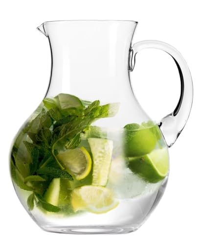 KIAPPO Wasserkaraffe 1800 ml Harmony - Glaskanne - Glaskrug - Saftkrug - Crystalline Glas - 205 x 205 x 220 mm - Krug für Wasser, Eistee, Saft, Limonade von KIAPPO