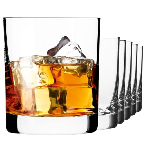 KIAPPO Whiskey Gläser 6er Set - Whisky Tumbler Gläser 300ml - Kristall Trinkgläser für Scotch Bourbon - Cocktailgläser für Partys - Eventgläser - Partyservice Gläser - Spülmaschinenfest von KIAPPO