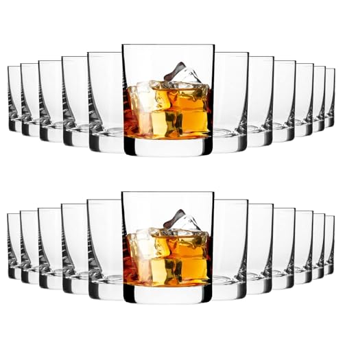KIAPPO Whiskey Gläser Set 300 ml - 24 Stück Whisky Tumbler Gläser - Kristall Trinkgläser für Scotch Bourbon - Cocktailgläser für Partys - Eventgläser - Partyservice von KIAPPO