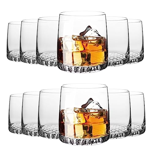 KIAPPO Whiskygläser Set 300 ml - 12 Stück Gläser Set - Kristallgläser - Whiskybecher Set - Cocktailgläser für Partys - Geschenke für Männer - Eventgläser - Partyservice Gläser von KIAPPO