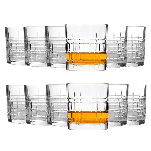 KIAPPO Whiskygläser Set 320 ml - 12 Stk. Whiskey Glass Whiskyglaeser Rum Gin Cognac Bourbon Wiskey Wisky Glasses Wiskeyglaeser Whiskygläser Wasserglaeser Trinkgläser Trinkgläser Wasser von KIAPPO