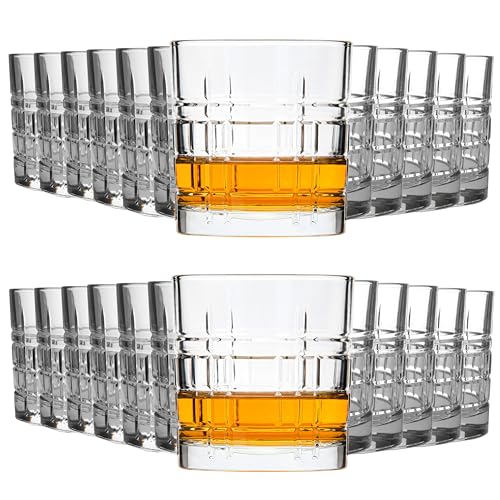 KIAPPO Whiskygläser Set 320 ml - 24 Stück Whiskey Glass - Glasses für Rum Gin Cognac Bourbon - Trinkgläser - Wassergläser - Cocktailgläser für Partys - Eventgläser von KIAPPO
