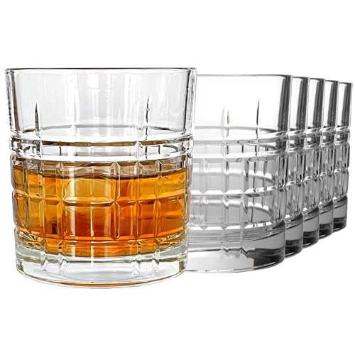 KIAPPO Whiskygläser Set 320 ml - 6 Stk. Whiskey Glass Whiskyglaeser Rum Gin Cognac Bourbon Wiskey Wisky Glasses Wiskeyglaeser Whiskygläser Wasserglaeser Trinkgläser Trinkgläser Wasser von KIAPPO