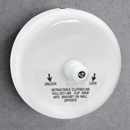 KIAYOO Wäscheleine Ausziehbar Wand,Innen- und Außenverstellbare Washing Line mit 2.8M SUS304 Drahtseil für Wohnung,Hotel,Waschküche,Badezimmer,zum Trocknen von Steppdecken,Kleidung,Handtüchern, weiß von KIAYOO