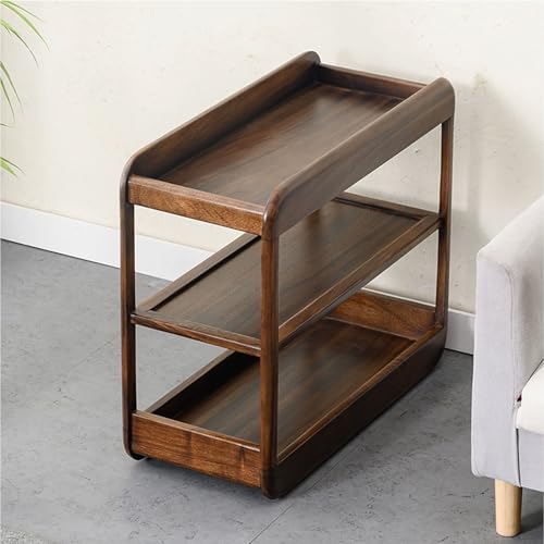 KIBONCY 3 Ebenen Hölzerner Hinternetisch Mit Rädern, Rollende Tisch Für Wohnzimmer, Natürliches Holz Finish Und Mobiles Regal Mit Rädern A KIBONCY 3 Ebenen Hölzerner Hinternetisch Mit Rädern, Rollende Tisch Für Wohnzimmer, Natürliches Holz Finish Und Mobiles Regal Mit Rädern A von KIBONCY