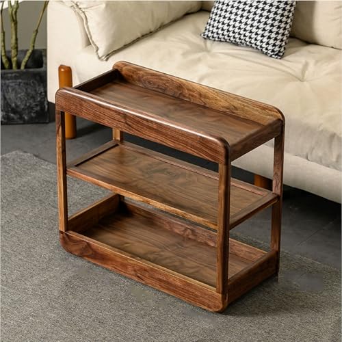 KIBONCY 3 Ebenen Hölzerner Hinternetisch Mit Rädern, Rollende Tisch Für Wohnzimmer, Natürliches Holz Finish Und Mobiles Regal Mit Rädern B KIBONCY 3 Ebenen Hölzerner Hinternetisch Mit Rädern, Rollende Tisch Für Wohnzimmer, Natürliches Holz Finish Und Mobiles Regal Mit Rädern B von KIBONCY