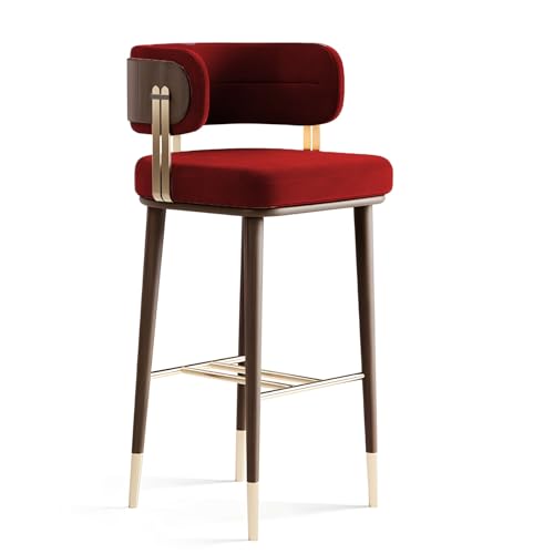 KIBONCY Barstuhl, Barhocker, mit Rückenlehne Kücheninsel Hocker, mit dickem Kissen gepolstert, für Esszimmer Küchenbar C von KIBONCY