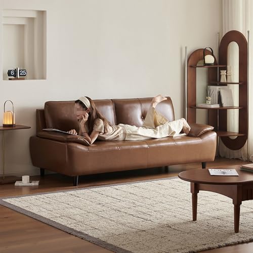 KIBONCY Cowide -Sofa, Klassische 3 -Sitzer -Couch Mit Weitem Handlauf, Modernes Sofa Mit Tiefen Sitzen Und Breiter Handläufe, Für Wohnzimmer, Schlafzimmer, Wohnung 1.7M von KIBONCY
