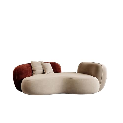 KIBONCY Einzigartige Sofas, mattierte Samt-Empfangssofas, bequemes Schwamm-Polstersofa für Wohnzimmer, Apartment und Loungebereich 2.1m von KIBONCY