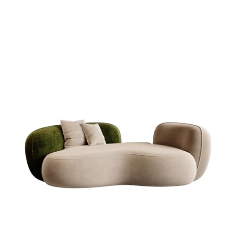 KIBONCY Einzigartige Sofas, mattierte Samt-Empfangssofas, bequemes Schwamm-Polstersofa für Wohnzimmer, Apartment und Loungebereich 2.1m von KIBONCY