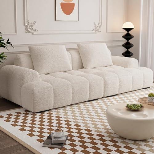 KIBONCY Kleine Couch für das Schlafzimmer, Mid-Century Modern Couch, Bequeme Couch mit Federkissen White-1.8m KIBONCY Kleine Couch für das Schlafzimmer, Mid-Century Modern Couch, Bequeme Couch mit Federkissen White-1.8m von KIBONCY