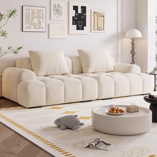 KIBONCY Kleine Couch für das Schlafzimmer, Mid-Century Modern Couch, Bequeme Couch mit Federkissen White1-2.4m KIBONCY Kleine Couch für das Schlafzimmer, Mid-Century Modern Couch, Bequeme Couch mit Federkissen White1-2.4m von KIBONCY