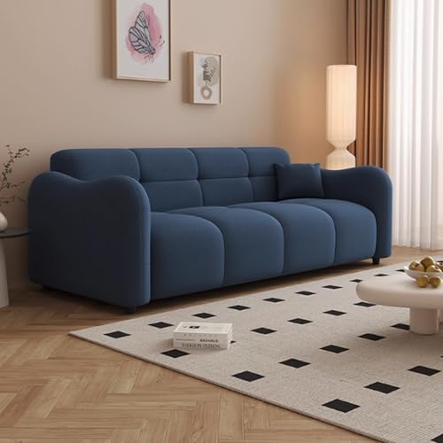 KIBONCY Kleines 2-Sitzer-Sofa für Wohnzimmer/Apartment/Schlafzimmer, modernes Sofa mit verdickten Kissen Blue-1.2m von KIBONCY
