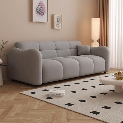 KIBONCY Kleines 2-Sitzer-Sofa für Wohnzimmer/Apartment/Schlafzimmer, modernes Sofa mit verdickten Kissen Grey-2.1m von KIBONCY