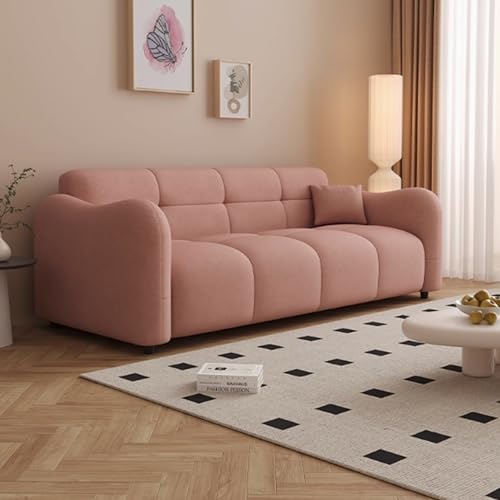 KIBONCY Kleines 2-Sitzer-Sofa für Wohnzimmer/Apartment/Schlafzimmer, modernes Sofa mit verdickten Kissen Pink-1.8m von KIBONCY