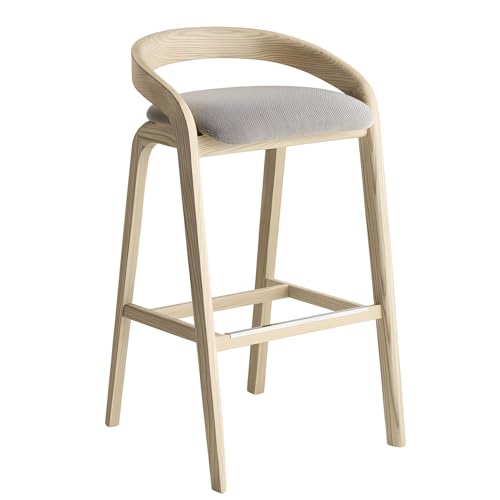 KIBONCY Mid-Century Modern Barhocker, Barhocker mit Rückenlehne, mit Holzbeinen, für Kücheninsel Esszimmer Bar A KIBONCY Mid-Century Modern Barhocker, Barhocker mit Rückenlehne, mit Holzbeinen, für Kücheninsel Esszimmer Bar A von KIBONCY