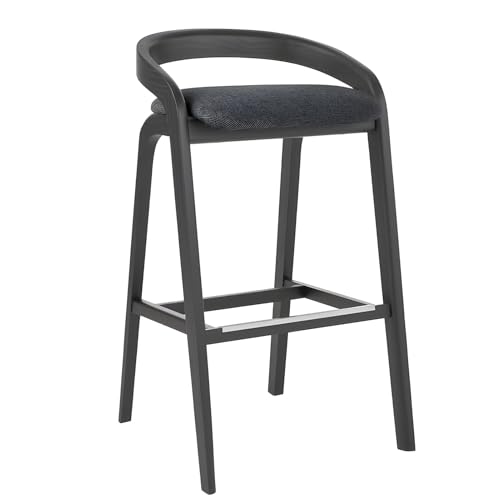 KIBONCY Mid-Century Modern Barhocker, Barhocker mit Rückenlehne, mit Holzbeinen, für Kücheninsel Esszimmer Bar C von KIBONCY