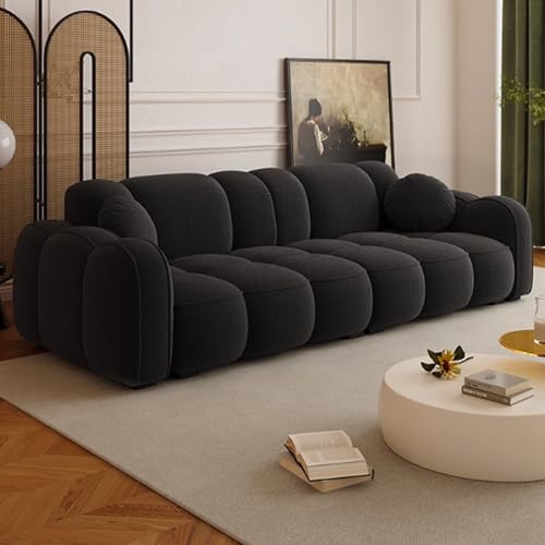 KIBONCY Mid-Century Modern Couch, Bequeme Couch mit Federkissen, einfache Montage kleines 2-Sitzer-Sofa, perfekt für Wohnzimmer oder Schlafzimmer Black-1.8m KIBONCY Mid-Century Modern Couch, Bequeme Couch mit Federkissen, einfache Montage kleines 2-Sitzer-Sofa, perfekt für Wohnzimmer oder Schlafzimmer Black-1.8m von KIBONCY