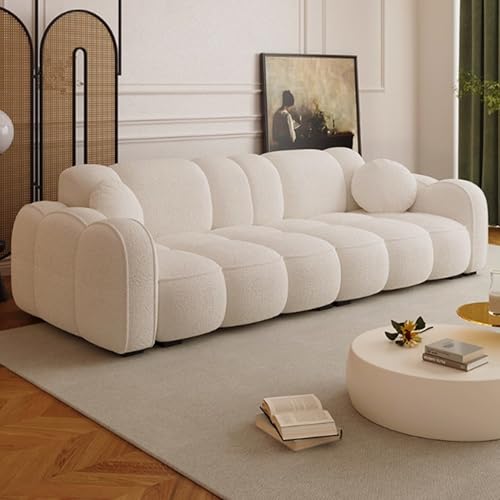 KIBONCY Mid-Century Modern Couch, Bequeme Couch mit Federkissen, einfache Montage kleines 2-Sitzer-Sofa, perfekt für Wohnzimmer oder Schlafzimmer White-2.1m KIBONCY Mid-Century Modern Couch, Bequeme Couch mit Federkissen, einfache Montage kleines 2-Sitzer-Sofa, perfekt für Wohnzimmer oder Schlafzimmer White-2.1m von KIBONCY