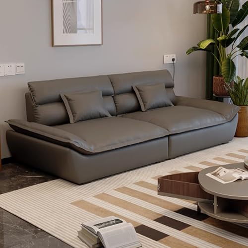 KIBONCY Mid-Century Modern Couch, Sofa mit bequemem Sitzkissen, einfache Montage kleines 2-Sitzer-Sofa, Schnittsofa für jeden Aufenthaltsraum, Spielzimmer oder Schlafsaal Light Gray 1-2.1m von KIBONCY