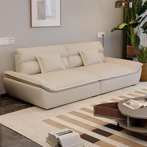KIBONCY Mid-Century Modern Couch, Sofa mit bequemem Sitzkissen, einfache Montage kleines 2-Sitzer-Sofa, Schnittsofa für jeden Aufenthaltsraum, Spielzimmer oder Schlafsaal White 1-2.4m von KIBONCY