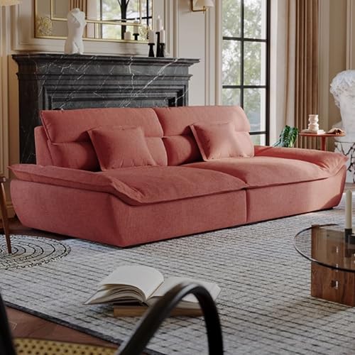 KIBONCY Mid-Century Modern Couch, Sofa mit bequemem Sitzkissen, einfache Montage kleines 2-Sitzer-Sofa, Schnittsofa für jeden Aufenthaltsraum, Spielzimmer oder Schlafsaal red-1.2m KIBONCY Mid-Century Modern Couch, Sofa mit bequemem Sitzkissen, einfache Montage kleines 2-Sitzer-Sofa, Schnittsofa für jeden Aufenthaltsraum, Spielzimmer oder Schlafsaal red-1.2m von KIBONCY