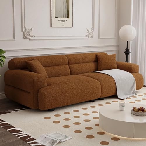 KIBONCY Modernes Sofa mit verdickten Kissen, Sitzsofa, Schnittsofa für jeden Aufenthaltsraum, Spielzimmer oder Schlafsaal Dark Brown-2.5m von KIBONCY