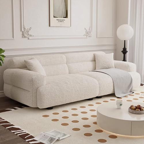 KIBONCY Modernes Sofa mit verdickten Kissen, Sitzsofa, Schnittsofa für jeden Aufenthaltsraum, Spielzimmer oder Schlafsaal White-2.9m von KIBONCY