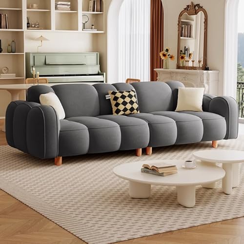 KIBONCY Sitzsofa, Modernes Sofalager Mit Verdickten Kissen, Bequeme Couch Mit Armlehnen, Bequeme Couch Mit Federkissen, Sektionales Sofalager Für Jeden Aufenthaltsraum Dark Gray-2.4m KIBONCY Sitzsofa, Modernes Sofalager Mit Verdickten Kissen, Bequeme Couch Mit Armlehnen, Bequeme Couch Mit Federkissen, Sektionales Sofalager Für Jeden Aufenthaltsraum Dark Gray-2.4m von KIBONCY