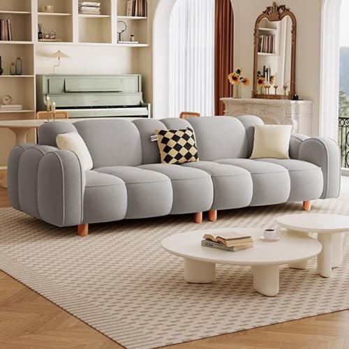 KIBONCY Sitzsofa, Modernes Sofalager Mit Verdickten Kissen, Bequeme Couch Mit Armlehnen, Bequeme Couch Mit Federkissen, Sektionales Sofalager Für Jeden Aufenthaltsraum Gray-2.1m KIBONCY Sitzsofa, Modernes Sofalager Mit Verdickten Kissen, Bequeme Couch Mit Armlehnen, Bequeme Couch Mit Federkissen, Sektionales Sofalager Für Jeden Aufenthaltsraum Gray-2.1m von KIBONCY