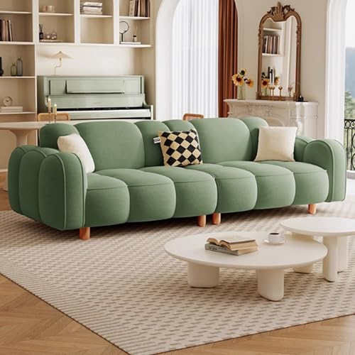 KIBONCY Sitzsofa, Modernes Sofalager Mit Verdickten Kissen, Bequeme Couch Mit Armlehnen, Bequeme Couch Mit Federkissen, Sektionales Sofalager Für Jeden Aufenthaltsraum Green-2.6m KIBONCY Sitzsofa, Modernes Sofalager Mit Verdickten Kissen, Bequeme Couch Mit Armlehnen, Bequeme Couch Mit Federkissen, Sektionales Sofalager Für Jeden Aufenthaltsraum Green-2.6m von KIBONCY