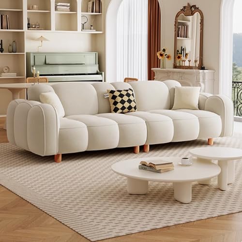 KIBONCY Sitzsofa, Modernes Sofalager Mit Verdickten Kissen, Bequeme Couch Mit Armlehnen, Bequeme Couch Mit Federkissen, Sektionales Sofalager Für Jeden Aufenthaltsraum Off White-1.8m KIBONCY Sitzsofa, Modernes Sofalager Mit Verdickten Kissen, Bequeme Couch Mit Armlehnen, Bequeme Couch Mit Federkissen, Sektionales Sofalager Für Jeden Aufenthaltsraum Off White-1.8m von KIBONCY