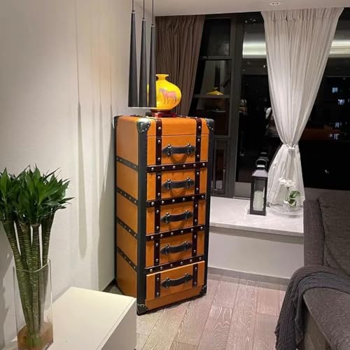 KIBONCY Vintage Trunk Style Bett Fußteil Trunk Aviator Möbel Mehrzweck-Speicher Vintage Style Trunk Luxuriöse Akzentmöbel orange-45 * 130 * 50cm KIBONCY Vintage Trunk Style Bett Fußteil Trunk Aviator Möbel Mehrzweck-Speicher Vintage Style Trunk Luxuriöse Akzentmöbel orange-45 * 130 * 50cm von KIBONCY