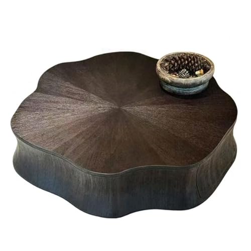 KIBONCY Wolken-Couchtisch, Walnuss-Petal-Form-Tisch mit versteckter Schublade, unregelmäßiges Design, für Wohnzimmer (schwarz) 110 * 110 * 32cm von KIBONCY