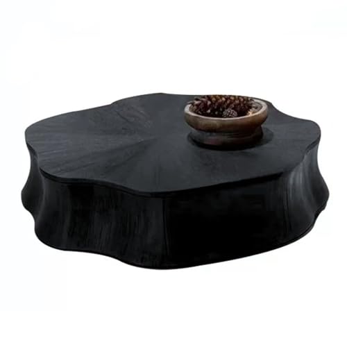 KIBONCY Wolken-Couchtisch, Walnuss-Petal-Form-Tisch mit versteckter Schublade, unregelmäßiges Design, für Wohnzimmer (schwarz) 90 * 90 * 32cm von KIBONCY