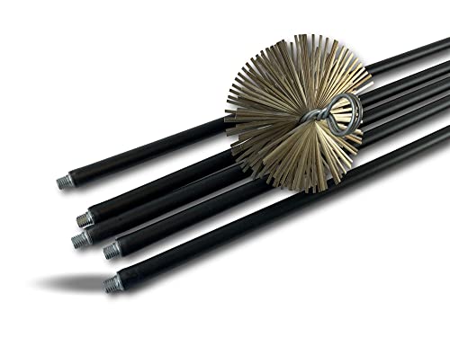 KAWBROS 4KIT18ACO Classic Rohrschornstein-Set | Flachstahl | Ø 180 mm | 5 x 1,4 m | 5 schwarze Ruten Ø 17 mm hohl | Kaminöfen Kessel Dachrinnen | Kibros 4KIT18ACO von KIBROS