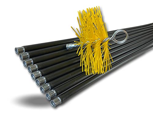 Klassisches Kaminreinigungsset für isolierte Leitungen | Runde Bürste aus synthetischen Borsten | Durchmesser 180 mm | 9 schwarze hohle Stangen Ø 17 mm | 9 * 1,4 m | Schornsteine | Kibros 4KIT18NLO Klassisches Kaminreinigungsset für isolierte Leitungen | Runde Bürste aus synthetischen Borsten | Durchmesser 180 mm | 9 schwarze hohle Stangen Ø 17 mm | 9 * 1,4 m | Schornsteine | Kibros 4KIT18NLO von KIBROS