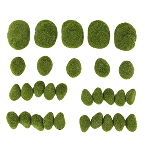 KICHI 30 Stück dekorative Mooskugeln in 3 Größen, grün, für Arrangements und Bastelarbeiten von KICHI
