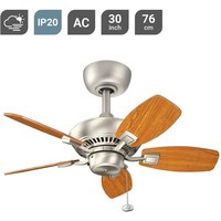 KLF-CANFIELD-30-BN Deckenventilator Canfield Ø76cm für den Innenbereich Nickel gebürstet, UV-beschichtetes Holz Walnuss/Kirsche mit Zugkette - Kichler von KICHLER